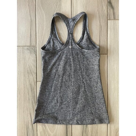 Lululemon Cool Racerback Heathered Gray/Black Tank Top - Picture 3 of 3
